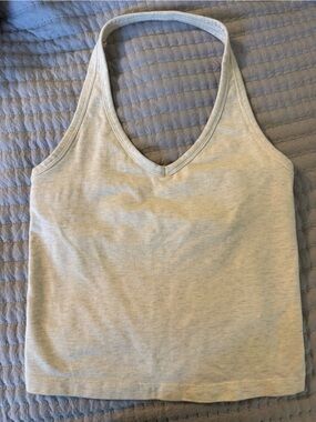 aerie beige V-Neck Halter Tank Top